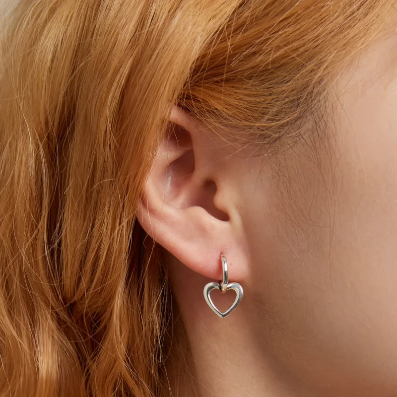 (image for) Pandora Style Simple Love Hoop Earrings - SCE1394 - View 5