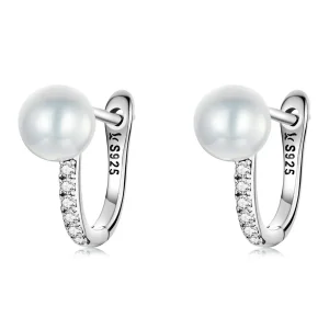(image for) Pandora Style Simple Shell Beads Hoop Earrings - SCE1288