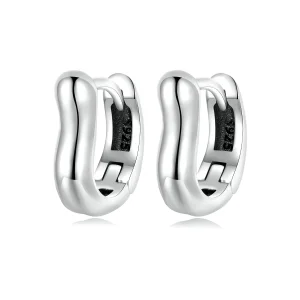 (image for) Pandora Style Simple Silver Hoop Earrings - SCE1439
