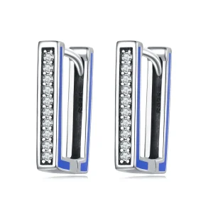 (image for) Pandora Style Simple Square Hoop Earrings - SCE1504
