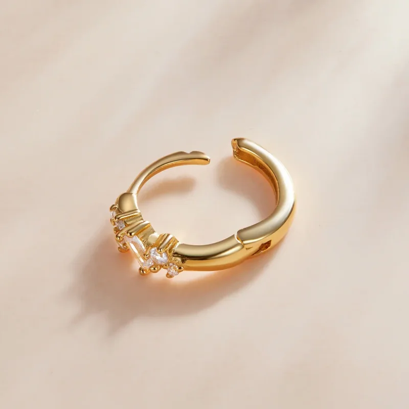 (image for) Pandora Style Simple - Starry Hoop Earrings - SCE1189 - View 2