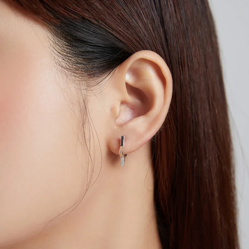 (image for) Pandora Style Star Shape Hoop Earrings - SCE1136 - View 7
