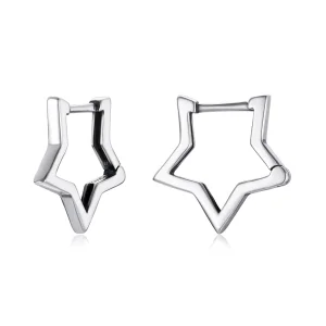 (image for) Pandora Style Star Shape Hoop Earrings - SCE1136