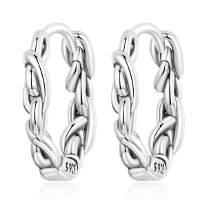 (image for) Pandora Style Twisted Rope Hoop Earrings - SCE1432