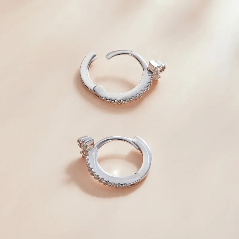 (image for) Pandora Style Urban Fashion Hoop Earrings - SCE1186-A - View 2