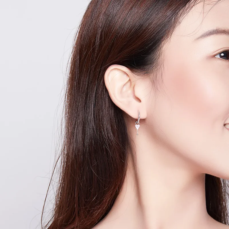 (image for) Pandora Style Wine Glass Hoop Earrings - SCE742 - View 7