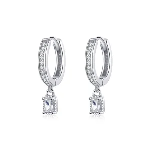 (image for) Pandora Style Zircon Love Hoop Earrings - BSE157