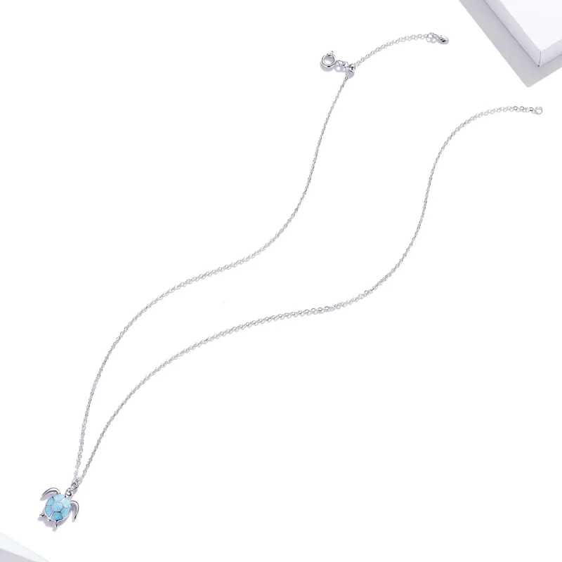 (image for) Pandora Style Blue Turtle Necklace - SCN446 - View 5