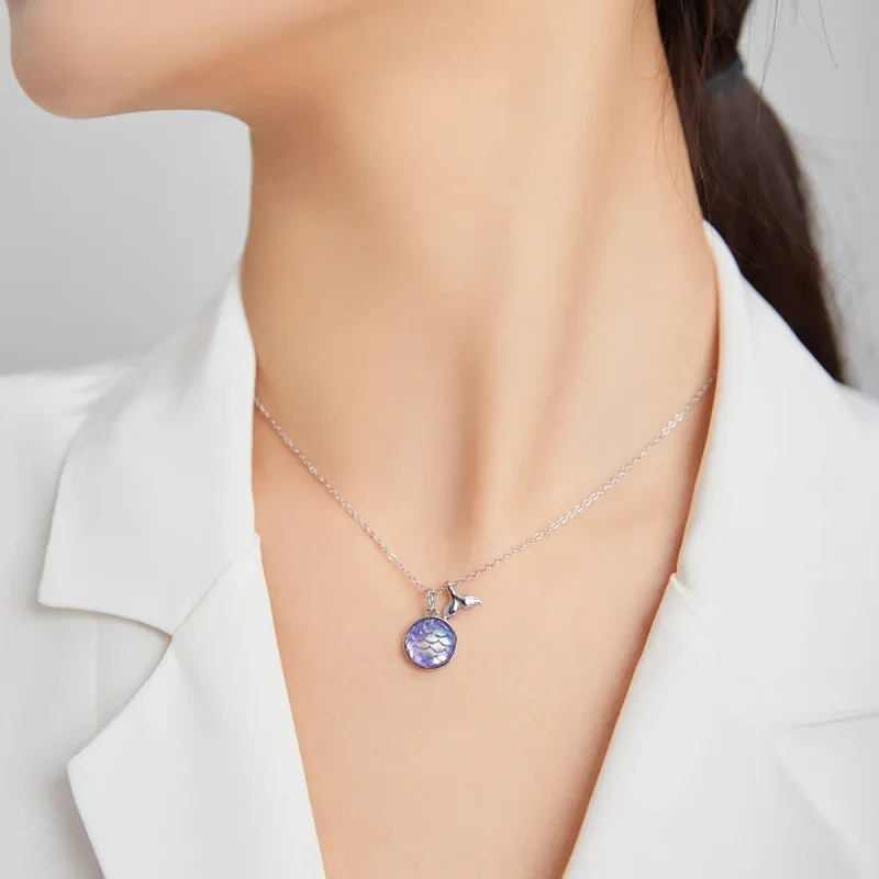 (image for) Pandora Style Blue Turtle Necklace - SCN446 - View 6