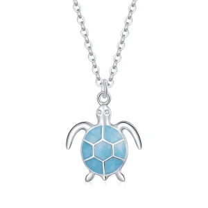 (image for) Pandora Style Blue Turtle Necklace - SCN446
