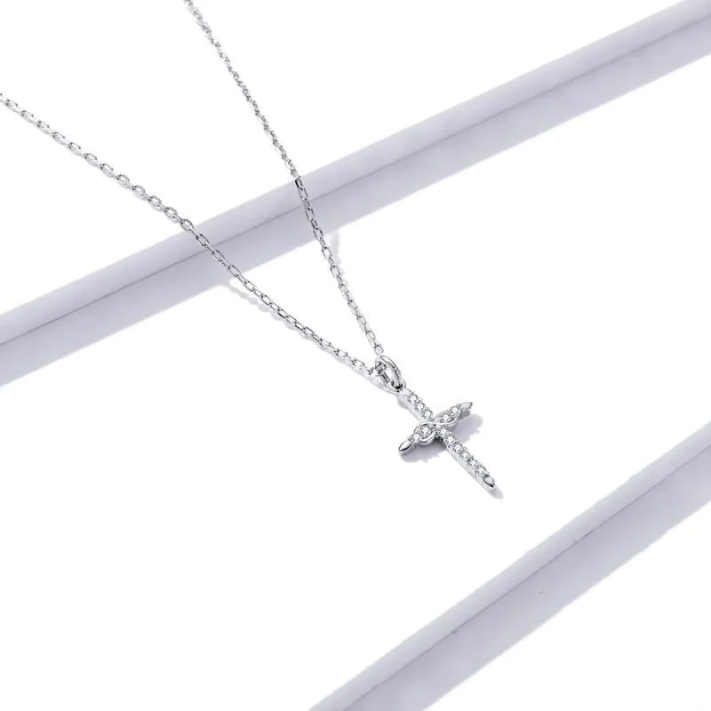 (image for) Pandora Style Cross of Love Necklace - BSN184 - View 2