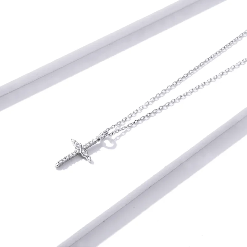 (image for) Pandora Style Cross of Love Necklace - BSN184 - View 4
