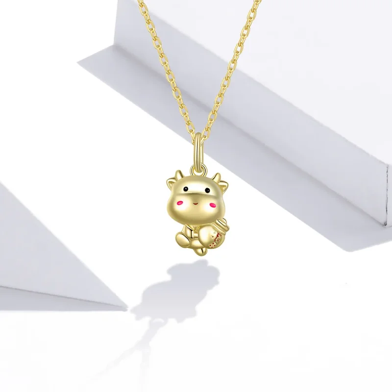 (image for) Pandora Style Cute Lucky Cow Necklace - SCN444 - View 5