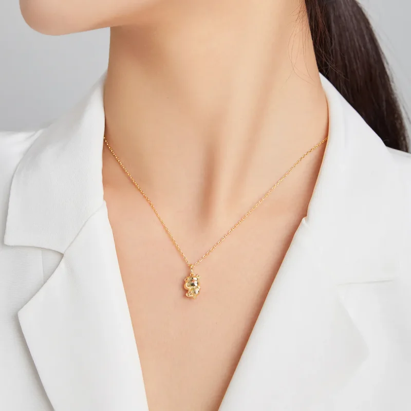 (image for) Pandora Style Cute Lucky Cow Necklace - SCN444 - View 7