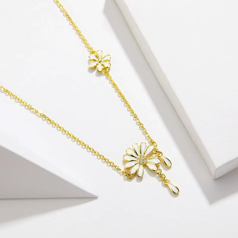 (image for) Pandora Style Daisy Necklace - BSN076 - View 3