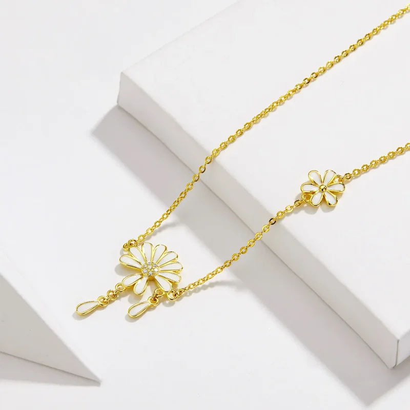 (image for) Pandora Style Daisy Necklace - BSN076 - View 4