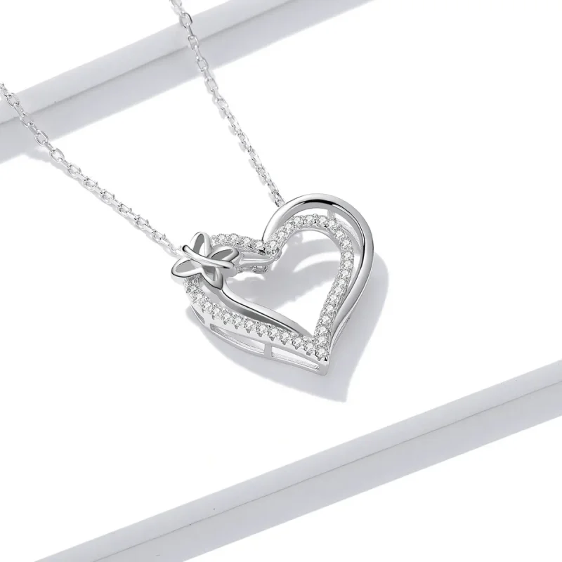 (image for) Pandora Style Double Love Necklace - BSN240 - View 2