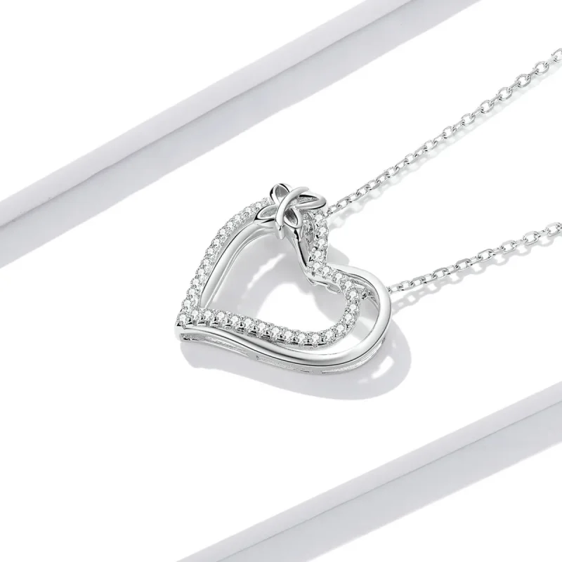 (image for) Pandora Style Double Love Necklace - BSN240 - View 3
