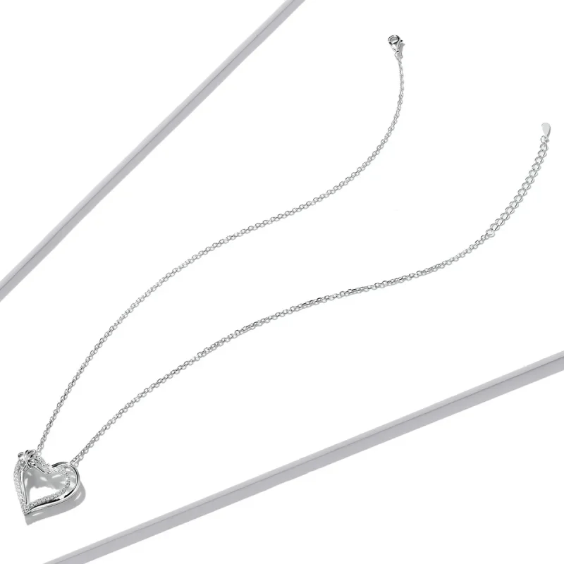 (image for) Pandora Style Double Love Necklace - BSN240 - View 4