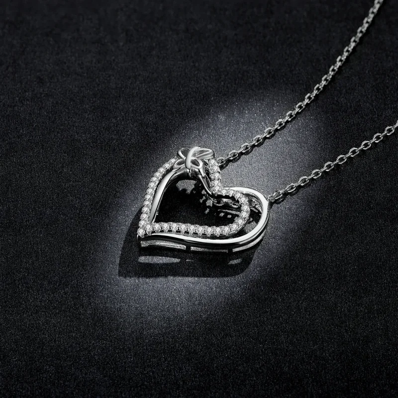 (image for) Pandora Style Double Love Necklace - BSN240 - View 5