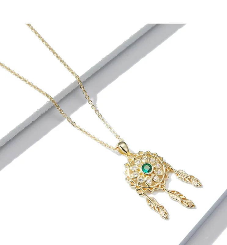 (image for) Pandora Style Dreamcatcher Necklace - SCN263-B - View 4