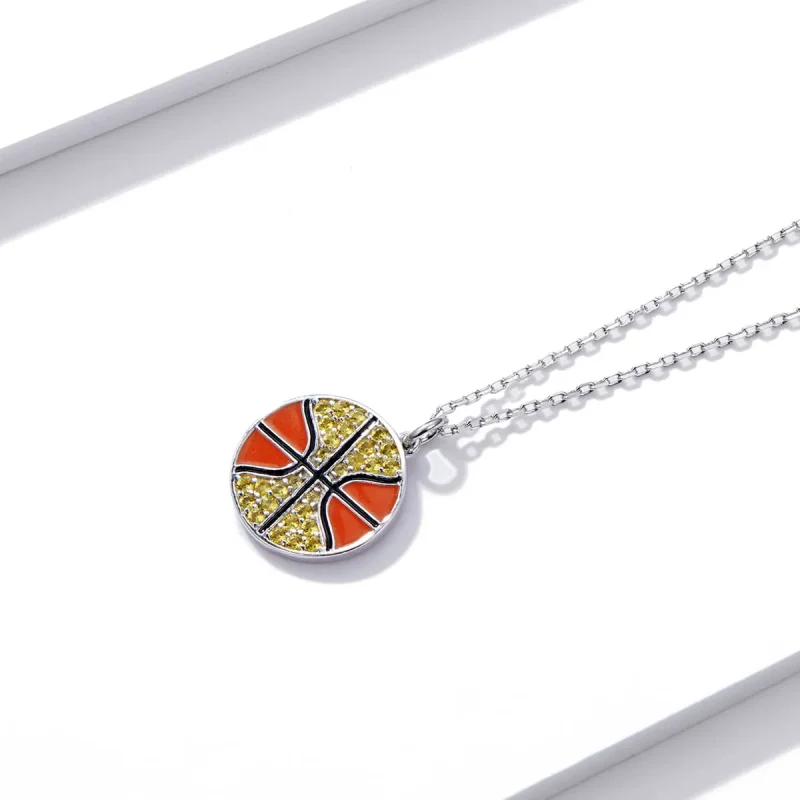 (image for) Pandora Style Dynamic Basketball Necklace - BSN203 - View 3