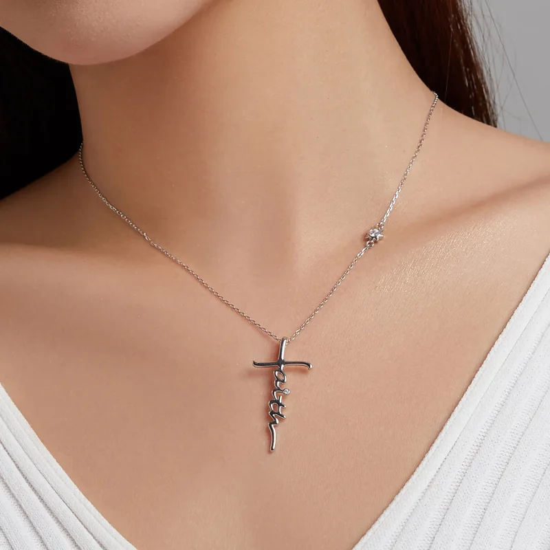 (image for) Pandora Style Faith of The Cross Necklace - BSN231 - View 7