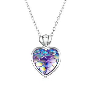 (image for) Pandora Style Fish Scale Heart Necklace - SCN468