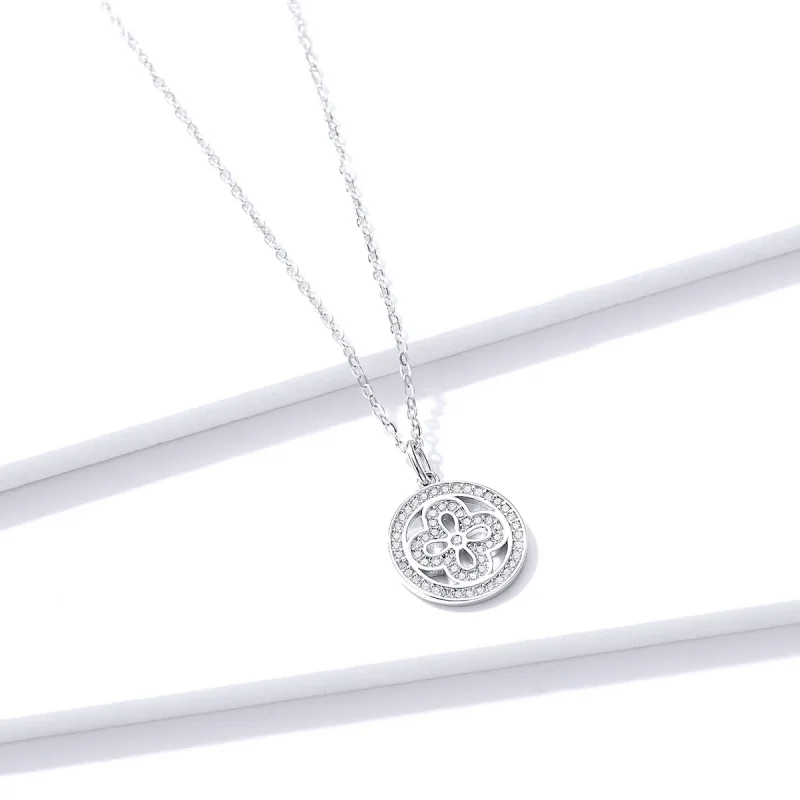 (image for) Pandora Style Four Leaf Clover Necklace - BSN142 - View 4