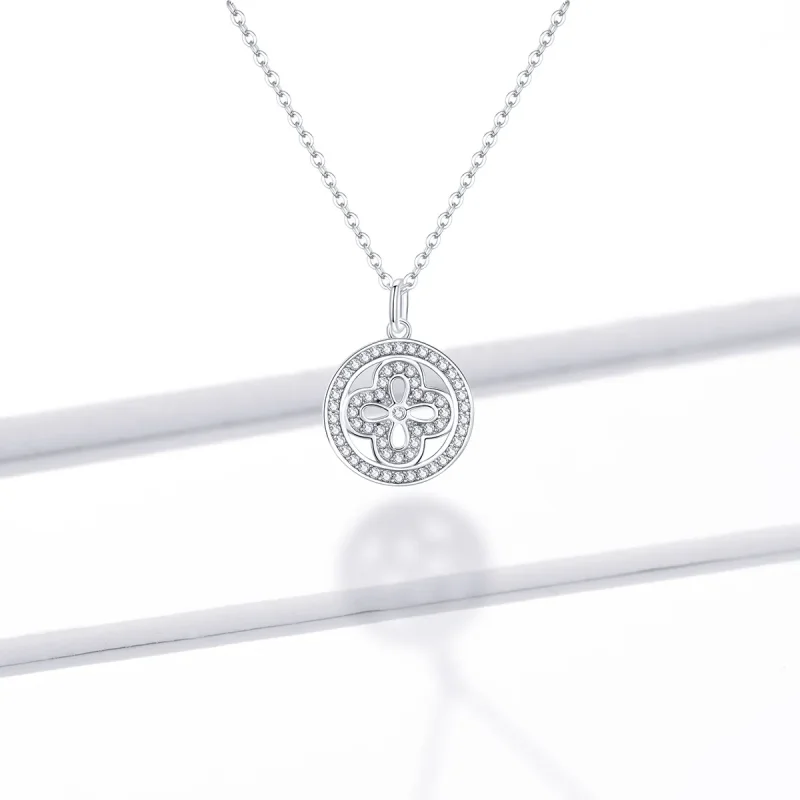 (image for) Pandora Style Four Leaf Clover Necklace - BSN142 - View 5