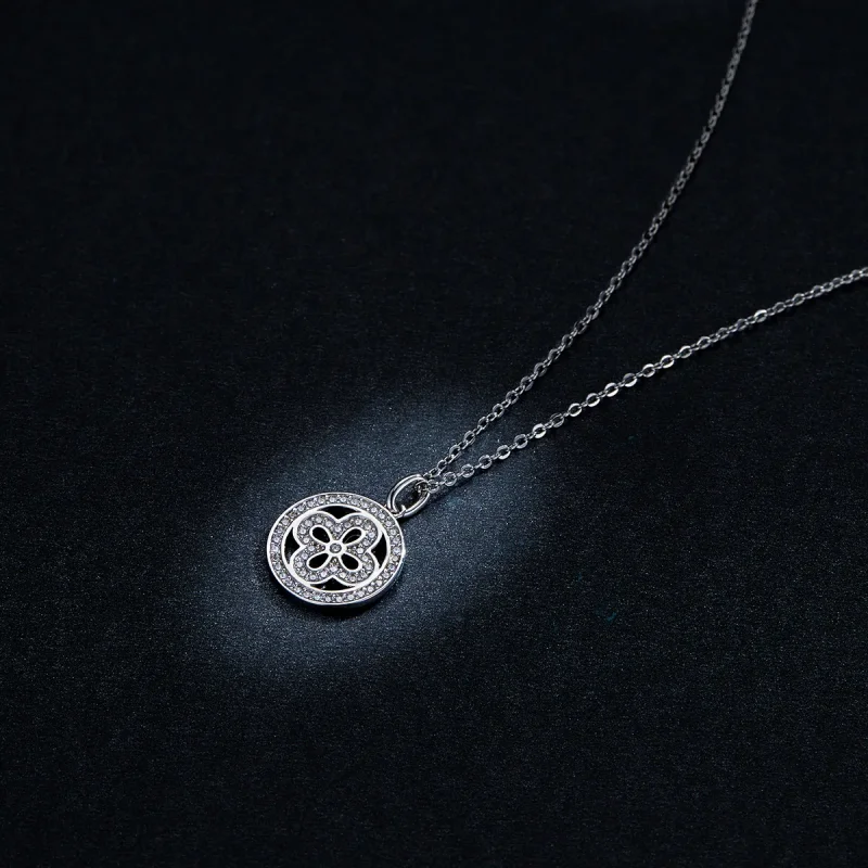 (image for) Pandora Style Four Leaf Clover Necklace - BSN142 - View 6