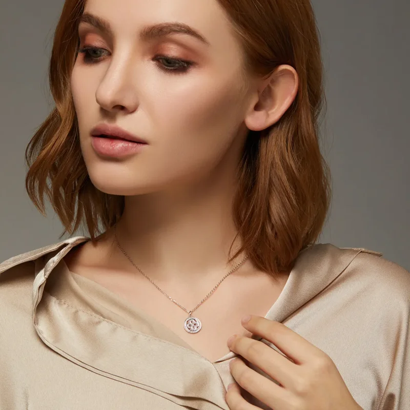 (image for) Pandora Style Four Leaf Clover Necklace - BSN142 - View 9