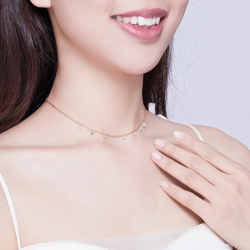 (image for) Pandora Style Gold-Plated Recollect Chain Necklace - SCN299-B - View 6