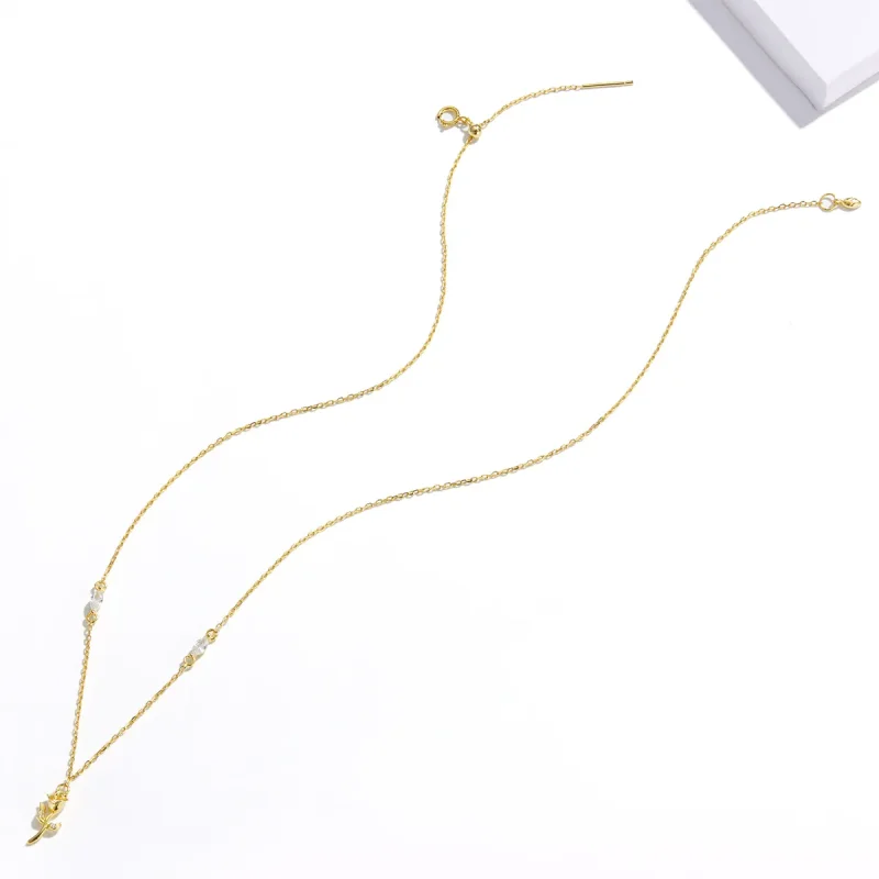 (image for) Pandora Style Golden Rose Necklace - SCN464 - View 4