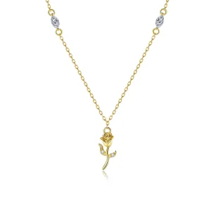 (image for) Pandora Style Golden Rose Necklace - SCN464