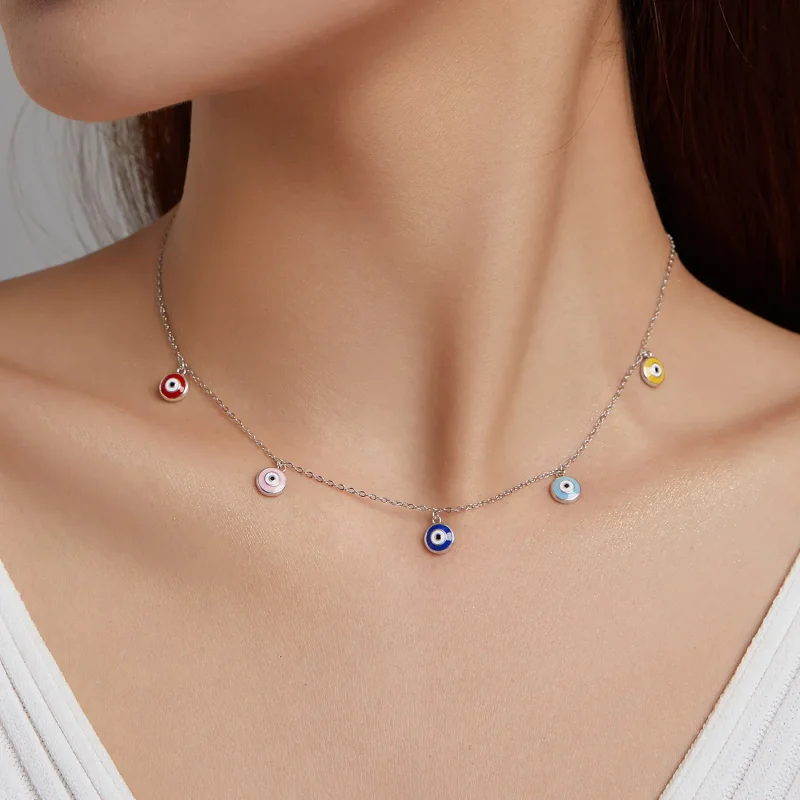 (image for) Pandora Style Guardian Eye Necklace - SCN463 - View 3