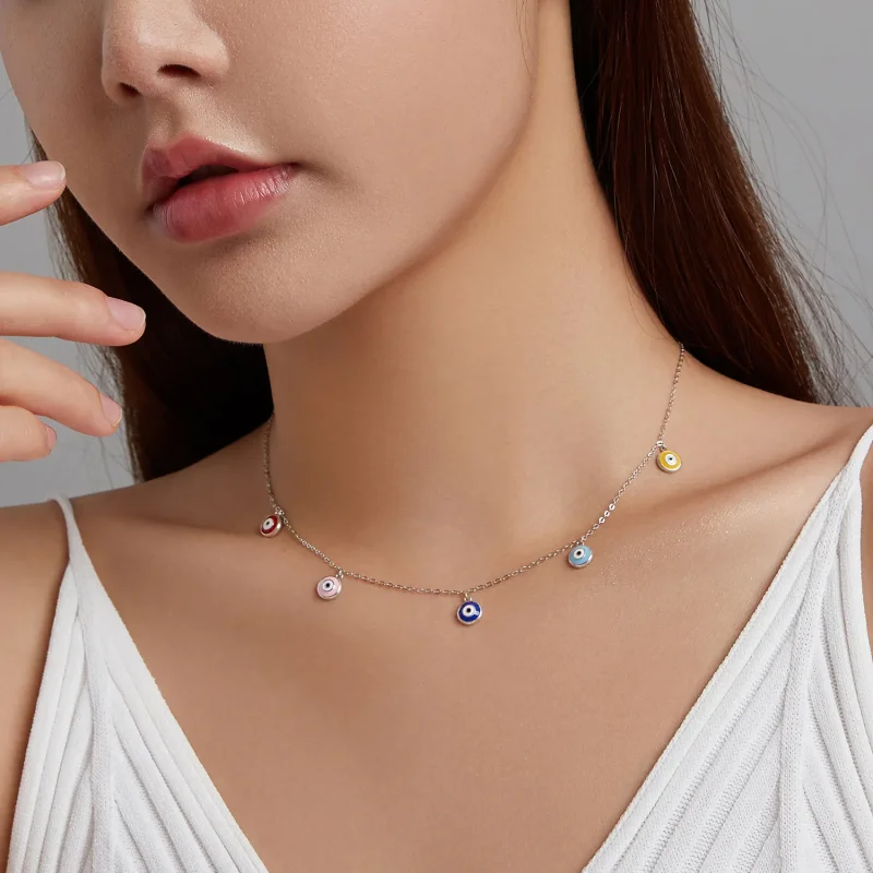 (image for) Pandora Style Guardian Eye Necklace - SCN463 - View 4