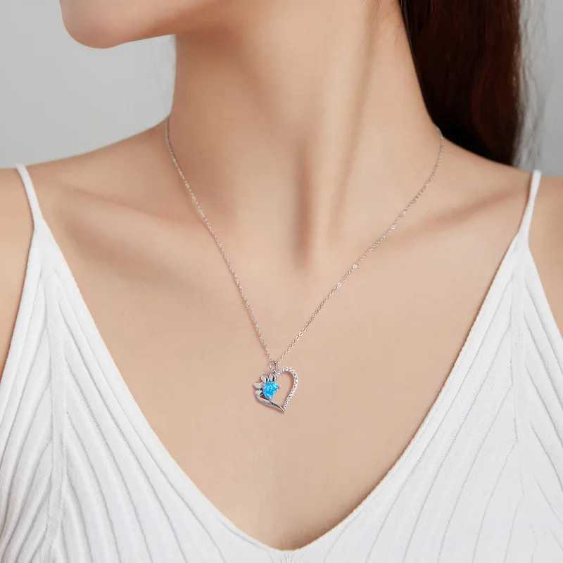(image for) Pandora Style Heart Marks Necklace - BSN225 - View 7