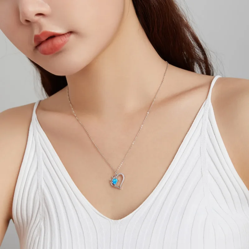 (image for) Pandora Style Heart Marks Necklace - BSN225 - View 8