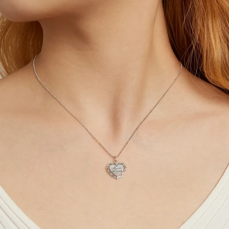 (image for) Pandora Style Lace Love Necklace - SCN470 - View 5