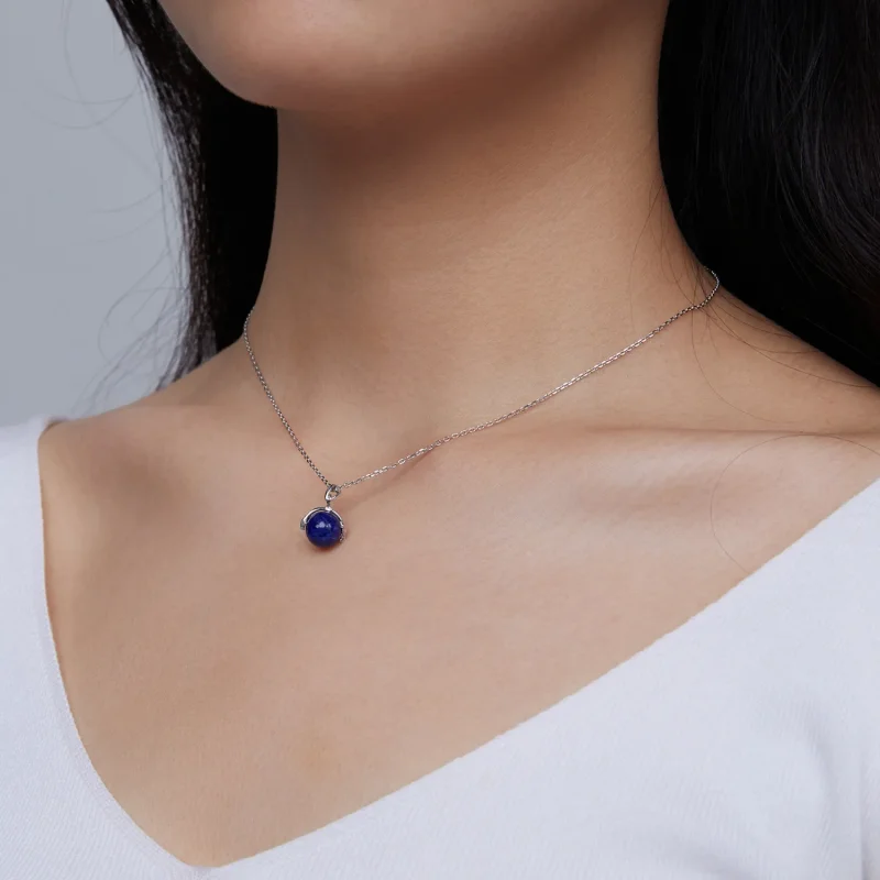 (image for) Pandora Style Lapis Lazuli Meteor Necklace - SCN480 - View 8