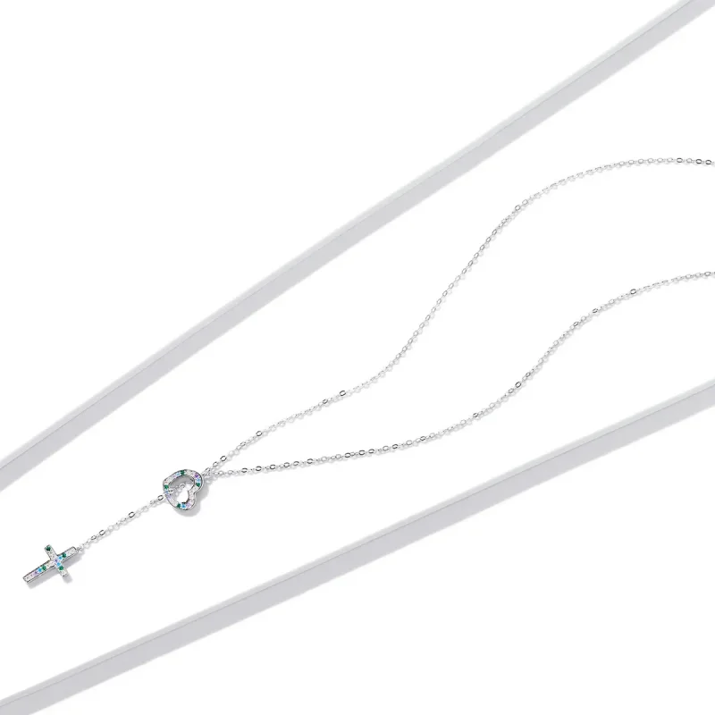 (image for) Pandora Style Love Cross Necklace - BSN244 - View 4