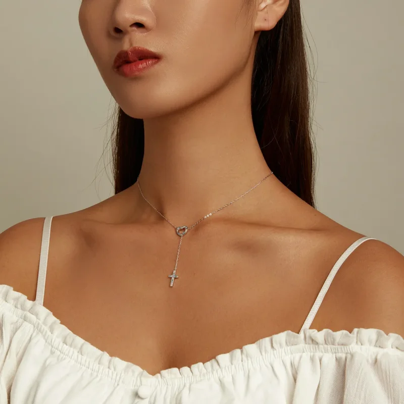 (image for) Pandora Style Love Cross Necklace - BSN244 - View 7