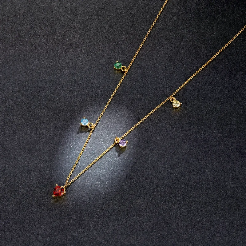 (image for) Pandora Style Multicolored Zircon Necklace - BSN234 - View 5