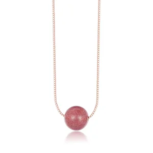 (image for) Pandora Style Natural Strawberry Crystal Necklace - BSN096