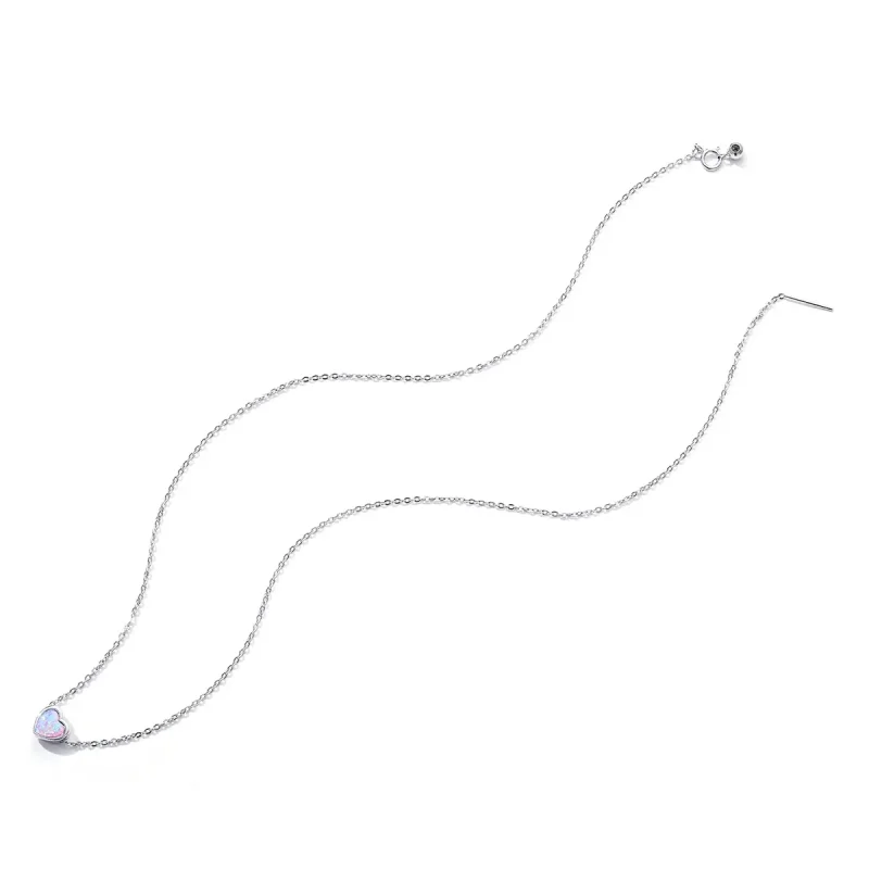 (image for) Pandora Style Opal Love Necklace - SCN471 - View 4