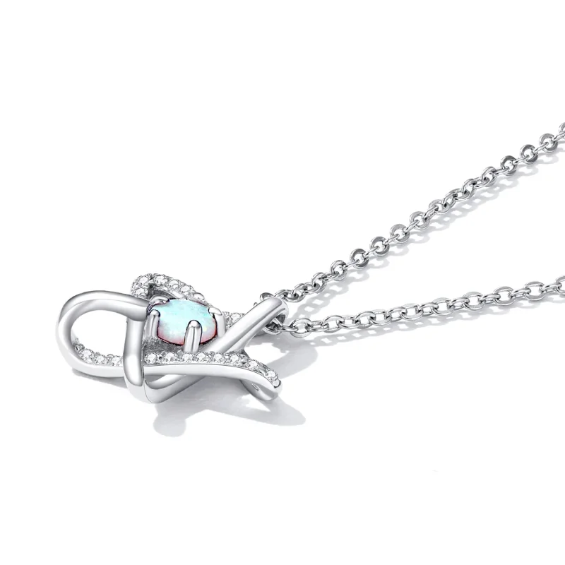 (image for) Pandora Style Opal Star Necklace - SCN473 - View 3