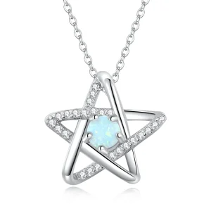 (image for) Pandora Style Opal Star Necklace - SCN473