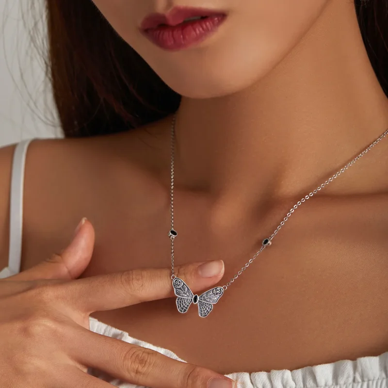 (image for) Pandora Style Retro Butterfly Necklace - BSN235 - View 8