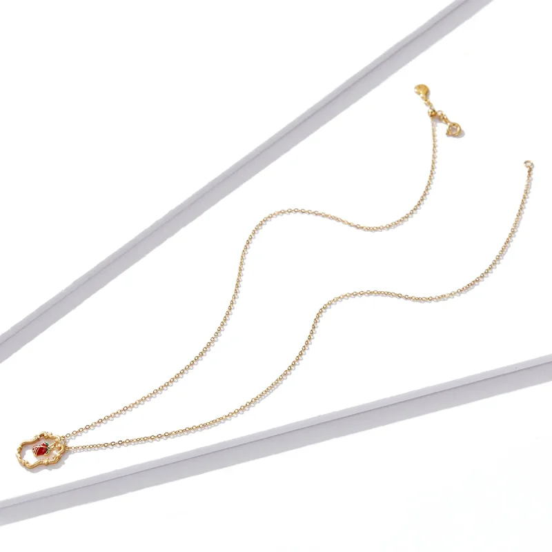 (image for) Pandora Style Retro Rose Necklace - BSN157 - View 4